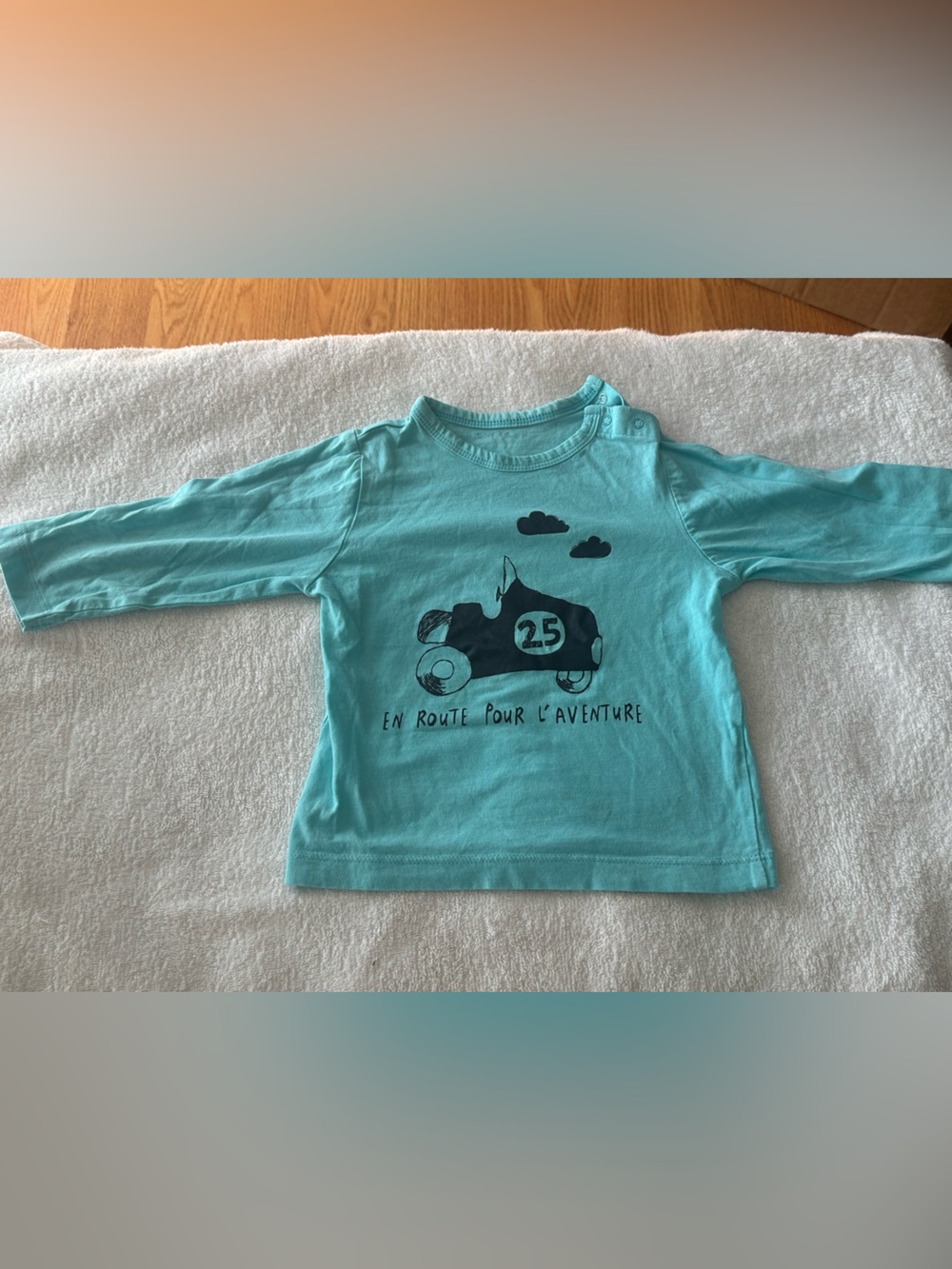 Kids Long-Sleeve Turquoise Graphic Tee - Adventure Car